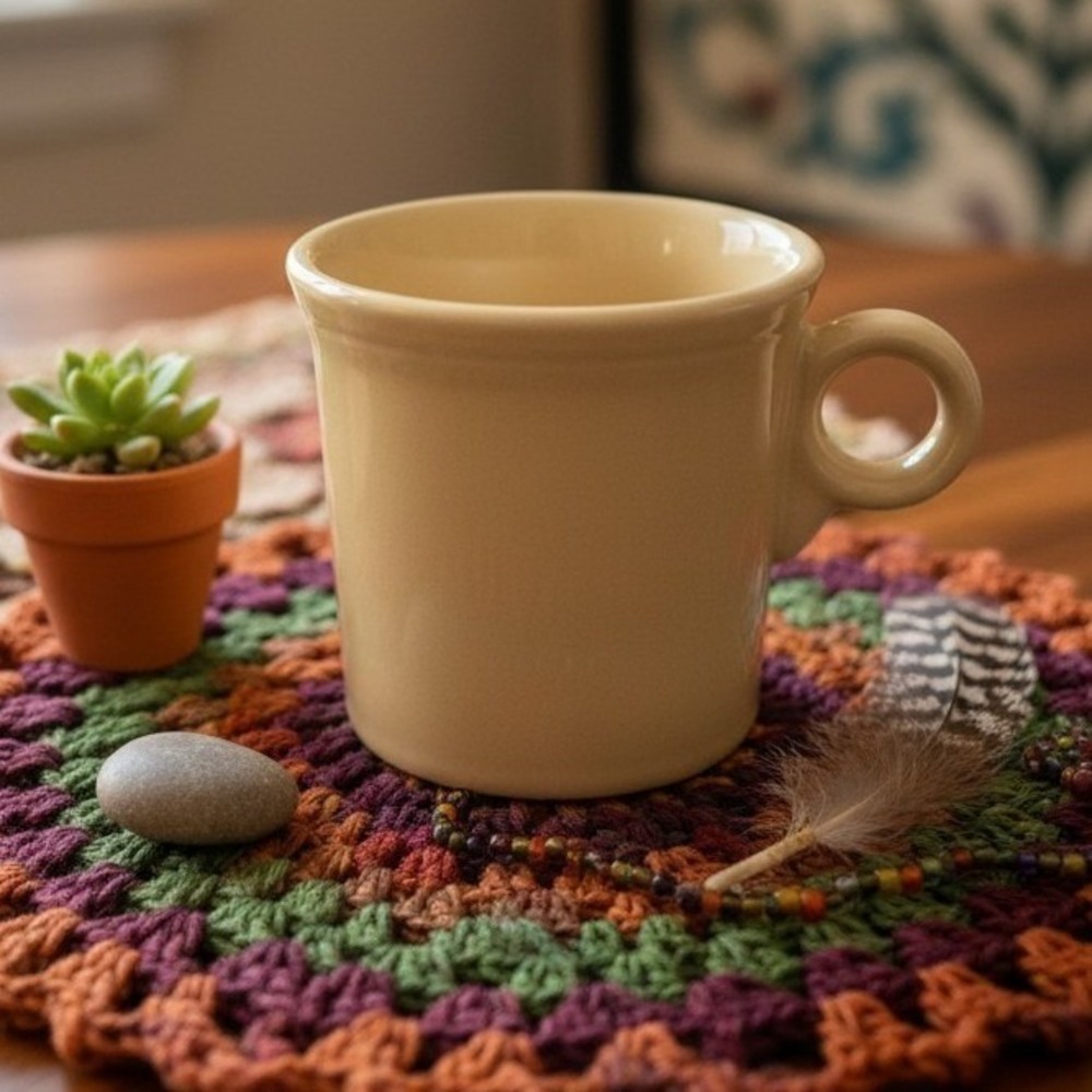 Fiestaware Yellow Ring-Handled Coffee Cup, Vintage Fiesta Mug, American Pottery